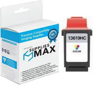 SuppliesMAX  Replacement for Lexmark Color Jetprinter 1000/1100/2050/2055/3000 Color Inkjet (200 Page Yield) (13619HC) (1380619)