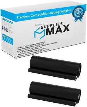 SuppliesMAX Compatible Replacement for Royal 911927 Fax Imaging Film Rolls (2/PK-1500 Page Yield) - Replacement to Brother PC-102RF