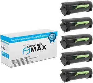 SuppliesMAX Compatible Replacement for Lexmark MS-321/MS-421/MS-521/MS-621/MS-622/MX-321/MX-421/MX-521/MX-522/MX-622 Series High Yield Toner Cartridge (5/PK-15000 Page Yield) (56F2000J_5PK)