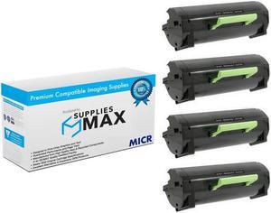 SuppliesMAX Compatible MICR Replacement for Lexmark MS-321/MS-421/MS-521/MS-621/MS-622/MX-321/MX-421/MX-521/MX-522/MX-622 Series High Yield Toner Cartridge (4/PK-15000 Page Yield) (56F1H00_4PK)