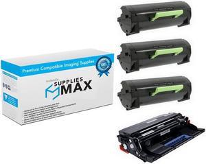 SuppliesMAX Compatible Replacement for Lexmark MS-321/MS-421/MS-521/MS-621/MS-622/MX-321/MX-421/MX-521/MX-522/MX-622 Series Drum/Toner Value Combo Pack (1-Drum/3-Toners) (56F0ZA0_1PK/56F1H00_3PKVB)