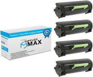 SuppliesMAX Compatible Replacement for Lexmark MS-421/MS-521/MS-621/MS-622/MX-421/MX-521/MX-522/MX-622 Series Extra High Yield Toner Cartridge (4/PK-20000 Page Yield) (56F1X0E_4PK)