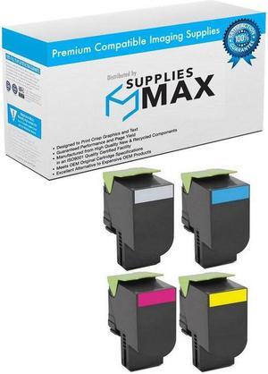 SuppliesMAX Compatible Replacement for Lexmark CS-720DE/CS-720DTE/CS-725DE/CS-725DTE/CX-725DE/CS-725DHE/CS-725DTHE High Yield Toner Cartridge Combo Pack (BK/C/M/Y) (74C00MP)