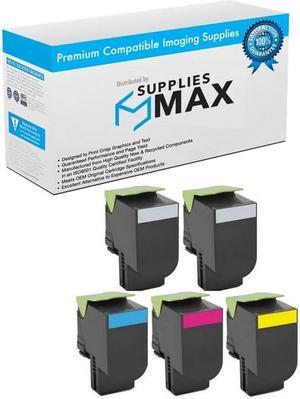 SuppliesMAX Compatible Replacement for Lexmark CS-720DE/CS-720DTE/CS-725DE/CS-725DTE/CX-725DE/CS-725DHE/CS-725DTHE High Yield Toner Cartridge Combo Pack (2-BK/1-C/M/Y) (74C2S2B1CMY)