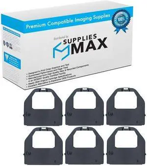 SuppliesMAX Compatible Replacement for NCR 123576 Black Printer Ribbons (6/PK) - Replacement to Panasonic KX-P150