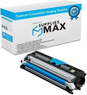 SuppliesMAX Compatible Replacement for Okidata C110/C130N/MC160/MC160N Cyan Toner Cartridge (2500 Page Yield) (TYPE D2) (44250715)