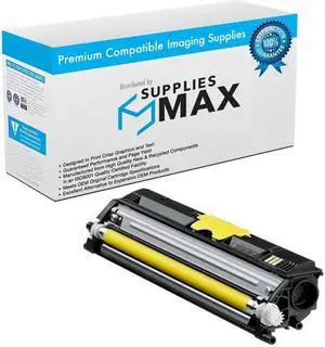 SuppliesMAX Compatible Replacement for Okidata C110/C130N/MC160/MC160N Yellow Toner Cartridge (2500 Page Yield) (TYPE D2) (44250717)