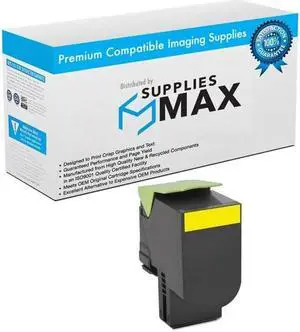 SuppliesMAX Compatible Replacement for Lexmark CS-720DE/CS-720DTE/CS-725DE/CS-725DTE/CX-725DE/CS-725DHE/CS-725DTHE Yellow High Yield Toner Cartridge (7500 Page Yield) (74C1SY0)