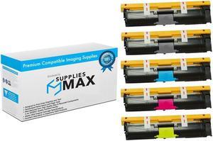 SuppliesMAX Compatible Replacement for QMS Magicolor 2400/2430/2450/2480/2490/2500/2530/2550/2590 High Yield Toner Cartridge Combo Pack (2-BK/1-C/M/Y) (1710587-004_2PK/1710595-002MP)