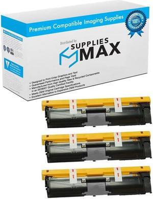 SuppliesMAX Compatible Replacement for QMS Magicolor 2400/2430/2450/2480/2490/2500/2530/2550/2590 Black High Yield Toner Cartridge (3/PK-4500 Page Yield) (1710589-004_3PK)