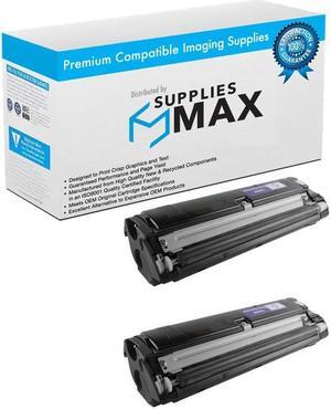 SuppliesMAX Compatible Replacement for QMS Magicolor 2300DL/2300W/2350EN Black Toner Cartridge (2/PK-4500 Page Yield) (1710517-005_2PK)