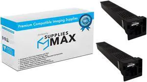 SuppliesMAX Compatible Replacement for Konica Minolta bizhub 654/654e/754/754e Black Toner Cartridge (2/PK-47200 Page Yield) (TN-712K_2PK)