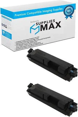 SuppliesMAX Compatible Replacement for Kyocera Mita ECOSYS P7240cdn Black Toner Cartridge (2/PK-17000 Page Yield) (TK-5290K_2PK)