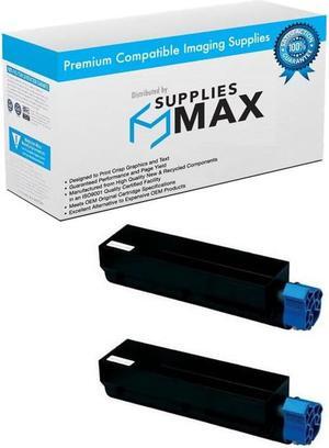 SuppliesMAX Compatible Replacement for Okidata B412/B432/B512/MB472/MB492/MB562 Series Black Toner Cartridge (2/PK-3000 Page Yield) (45807102_2PK)