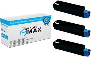 SuppliesMAX Compatible Replacement for Okidata B412/B432/B512/MB472/MB492/MB562 Series Black Toner Cartridge (3/PK-3000 Page Yield) (45807102_3PK)