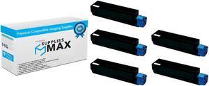 SuppliesMAX Compatible Replacement for Okidata B412/B432/B512/MB472/MB492/MB562 Series Black Toner Cartridge (5/PK-3000 Page Yield) (45807102_5PK)