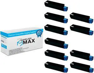 SuppliesMAX Compatible Replacement for Okidata B412/B432/B512/MB472/MB492/MB562 Series Black Toner Cartridge (10/PK-3000 Page Yield) (45807101_10PK)