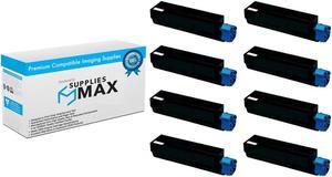 SuppliesMAX Compatible Replacement for Okidata B432/B512/MB492/MB562 Series Black Ultra High Yield Toner Cartridge (8/PK-12000 Page Yield) (45807111_8PK)