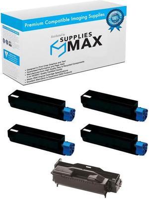 SuppliesMAX Compatible Replacement for Okidata B432/B512/MB492/MB562 Series Drum/Toner Value Combo Pack (1-Drum Unit/4-Toners) (44574302_1PK/45807111_4PKVB)