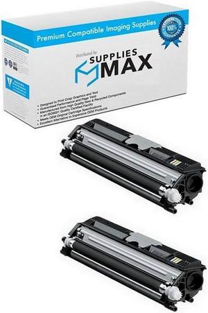 SuppliesMAX Compatible Replacement for Okidata C110/C130N/MC160/MC160N Black Toner Cartridge (2/PK-2500 Page Yield) (TYPE D2) (44250724_2PK)