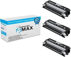 SuppliesMAX Compatible Replacement for Okidata C110/C130N/MC160/MC160N Black Toner Cartridge (3/PK-2500 Page Yield) (TYPE D2) (44250724_3PK)