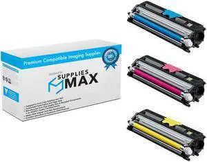 SuppliesMAX Compatible Replacement for Okidata C110/C130N/MC160/MC160N Toner Cartridge Combo Pack (C/M/Y) (TYPE D2) (4425072CMY)