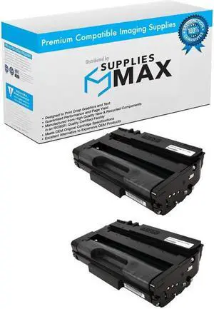 SuppliesMAX Compatible Replacement for Gestetner Corp SP-3710DN/SP-3710SF Toner Cartridge (2/PK-7000 Page Yield) (TYPE SP3710X) (408284_2PK)