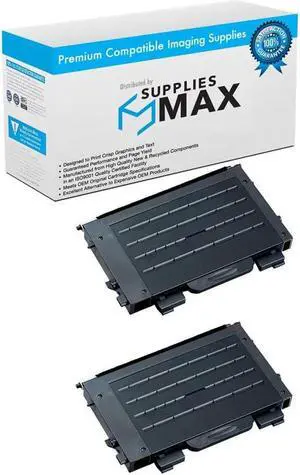 SuppliesMAX Compatible Replacement for Samsung CLP-500/CLP-500N/CLP-550/CLP-550N Black Toner Cartridge (2/PK-7000 Page Yield) (CLT-P500B) SuppliesMAX Compatible Replacement for Samsung CLP-500/CLP-500N/CLP-550/CLP-550N Black Toner Cartridge (2/PK-7000 Page Yield) (CLT-P500B)