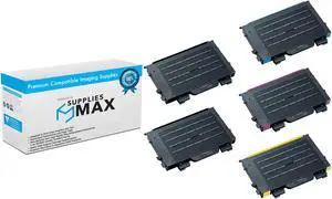 SuppliesMAX Compatible Replacement for Samsung CLP-500/CLP-500N/CLP-550/CLP-550N Toner Cartridge Combo Pack (2-BK/1-C/M/Y) (CLT-5002B1CMY)