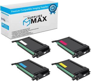 SuppliesMAX Compatible Replacement for Samsung CLP-600/CLP-600N/CLP-650N Toner Cartridge Combo Pack (BK/C/M/Y) (CLP-600BCMY)