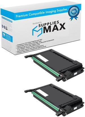 SuppliesMAX Compatible Replacement for Samsung CLP-600/CLP-600N/CLP-650N Black Toner Cartridge (2/PK-4000 Page Yield) (CLP-K600A_2PK)