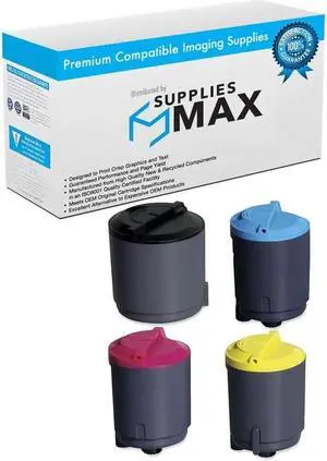 SuppliesMAX  Replacement for Phaser 6110/6110-MFP/6110N/6220-MFP Toner Cartridge Combo Pack (BK/C/M/Y) (106R0127BCMY)