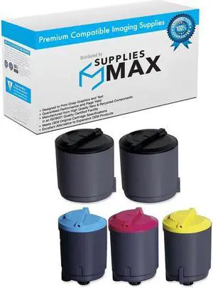SuppliesMAX  Replacement for Phaser 6110/6110-MFP/6110N/6220-MFP Toner Cartridge Combo Pack (2-BK/1-C/M/Y) (106R01272B1CMY)