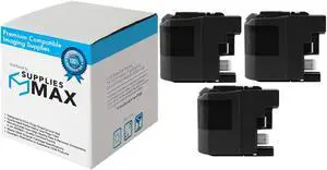 SuppliesMAX Compatible Replacement for Brother MFC-J5320DW/J5520DW/J5620DW/J5625DW/J5720DW Black Extra High Yield Inkjet (3/PK-2400 Page Yield) (LC-209BK_3PK)