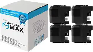 SuppliesMAX Compatible Replacement for Brother MFC-J5320DW/J5520DW/J5620DW/J5625DW/J5720DW Black Extra High Yield Inkjet (4/PK-2400 Page Yield) (LC-209BK_4PK)