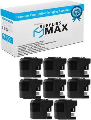 SuppliesMAX Compatible Replacement for Brother MFC-J5320DW/J5520DW/J5620DW/J5625DW/J5720DW Black Extra High Yield Inkjet (8/PK-2400 Page Yield) (LC-209BK_8PK)