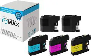 SuppliesMAX Compatible Replacement for Brother MFC-J5320DW/J5520DW/J5620DW/J5625DW/J5720DW Extra High Yield Inkjet Combo Pack (2-BK/1-C/M/Y) (LC-209BK_2PK_LC-205CMY_1PK)