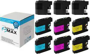 SuppliesMAX Compatible Replacement for Brother MFC-J5320DW/J5520DW/J5620DW/J5625DW/J5720DW Extra High Yield Inkjet Combo Pack (3-BK/2-C/M/Y) (LC-209BK_3PK_LC-205CMY_2PK)