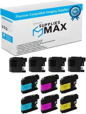 SuppliesMAX Compatible Replacement for Brother MFC-J5320DW/J5520DW/J5620DW/J5625DW/J5720DW Extra High Yield Inkjet Combo Pack (4-BK/2-C/M/Y) (LC-209BK_4PK_LC-205CMY_2PK)