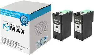 SuppliesMAX  Replacement for Dell 946/A946 Black High Yield Inkjet (2/PK) (Series 8) (MJ264_2PK)