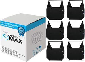 SuppliesMAX Compatible Replacement for Sears 53070 / Corrector II/III Black Typewriter Correctable Ribbons (6/PK) (54276)