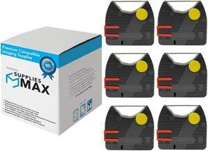 SuppliesMAX Compatible Replacement for Sears PWP-15/SR-1000C/SR-1000 Electronic Black Typewriter Correctable Ribbons (6/PK) (54394)