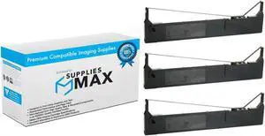 SuppliesMAX Compatible Replacement for Datasouth Documax A3300/A6300/C3300/C6300/N6300/T3300/T6300 Black Printer Ribbons (3/PK) (DAH011000_3PK)