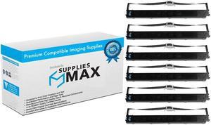 SuppliesMAX Compatible Replacement for Okidata MICROLINE 5721/5791/8550CL/ML-5721/ML-5791/ML-8550CL Black Printer Ribbons (6/PK) (44173406)
