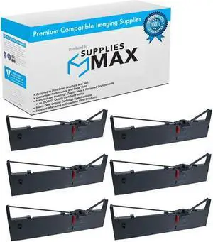 SuppliesMAX Compatible Replacement for FX-980 Black Printer Ribbons (6/PK) (EPN011600)