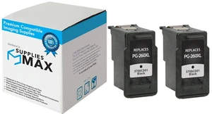 SuppliesMAX Remanufactured Replacement for Canon PIXMA TR-7020/TR-7020A/TR-7022A/TS-5320/TS-6420A Black High Yield Inkjet (2/PK-400 Page Yield) (PG-260XL) (3706C001_2PK) SuppliesMAX Remanufactured Replacement for Canon PIXMA TR-7020/TR-7020A/TR-7022A/TS-5320/TS-6420A Black High Yield Inkjet (2/PK-400 Page Yield) (PG-260XL) (3706C001_2PK)
