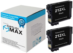 SuppliesMAX Remanufactured Replacement for Expression Home XP-4100/XP-4105/WorkForce WF-2830/WF-2850 Black High Yield Inkjet (2/PK-500 Page Yield) (NO. 212XL) (T212XL120-S-D2) SuppliesMAX Remanufactured Replacement for Expression Home XP-4100/XP-4105/WorkForce WF-2830/WF-2850 Black High Yield Inkjet (2/PK-500 Page Yield) (NO. 212XL) (T212XL120-S-D2)