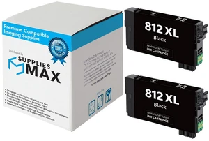 SuppliesMAX Remanufactured Replacement for WorkForce EC-C7000/WorkForce Pro WF-7310 /Pro WF-7820/Pro WF-7840 Black High Yield Inkjet (2/PK-1100 Page Yield) (NO. 812XL) (T812XL120-S-D2) SuppliesMAX Remanufactured Replacement for WorkForce EC-C7000/WorkForce Pro WF-7310 /Pro WF-7820/Pro WF-7840 Black High Yield Inkjet (2/PK-1100 Page Yield) (NO. 812XL) (T812XL120-S-D2)