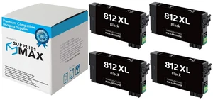 SuppliesMAX Remanufactured Replacement for WorkForce EC-C7000/WorkForce Pro WF-7310 /Pro WF-7820/Pro WF-7840 Black High Yield Inkjet (4/PK-1100 Page Yield) (NO. 812XL) (T812XL120-S_4PK) SuppliesMAX Remanufactured Replacement for WorkForce EC-C7000/WorkForce Pro WF-7310 /Pro WF-7820/Pro WF-7840 Black High Yield Inkjet (4/PK-1100 Page Yield) (NO. 812XL) (T812XL120-S_4PK)