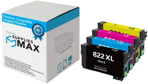 SuppliesMAX Remanufactured Replacement for WorkForce Pro WF-3820/WF-3823/WF-4820/WF-4830/WF-4833/WF-4834 High Yield Inkjet Combo Pack (BK/C/M/Y) (NO. 822XL) (T822XL-BCS) SuppliesMAX Remanufactured Replacement for WorkForce Pro WF-3820/WF-3823/WF-4820/WF-4830/WF-4833/WF-4834 High Yield Inkjet Combo Pack (BK/C/M/Y) (NO. 822XL) (T822XL-BCS)